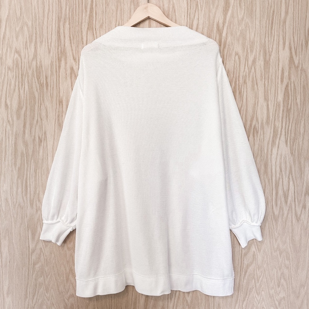 Free People Oversized Waffle Knit Thermal Long Sleeve Tunic Top - Picture 4 of 6